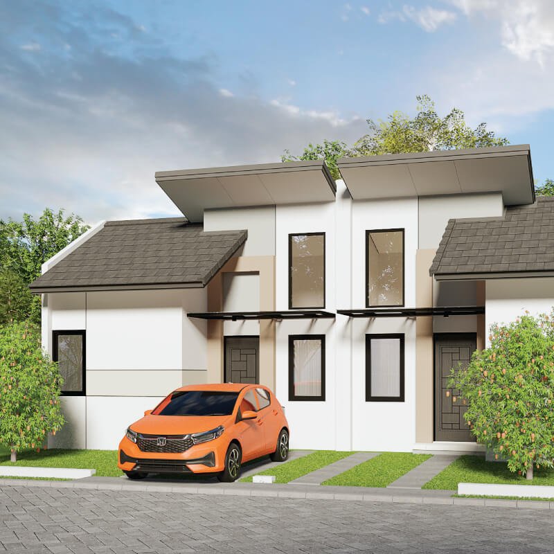 Fasad rumah modern minimalis dari Anandaya dengan tampilan elegan dan bersih